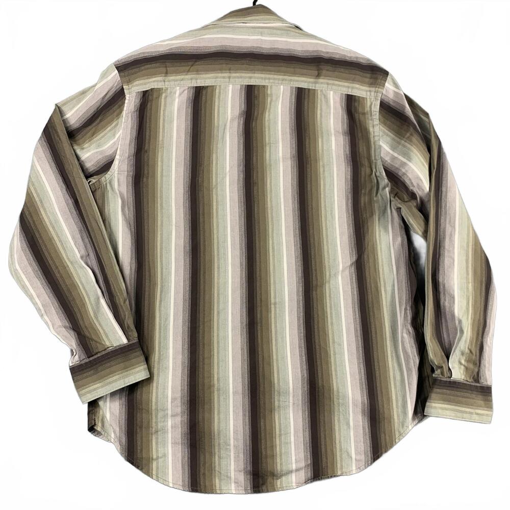 Perry Ellis Mens XL Striped Long Sleeve Shirt Stylish Casual Wear - Picture 2 of 7